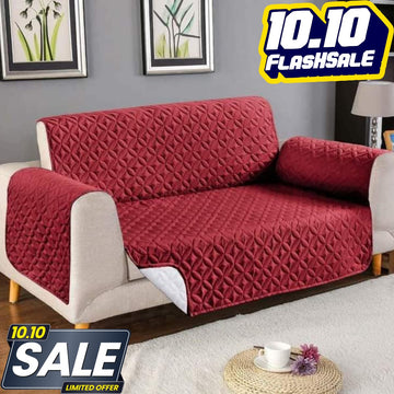 Micro Quilted Sofa Cover - Mehroon